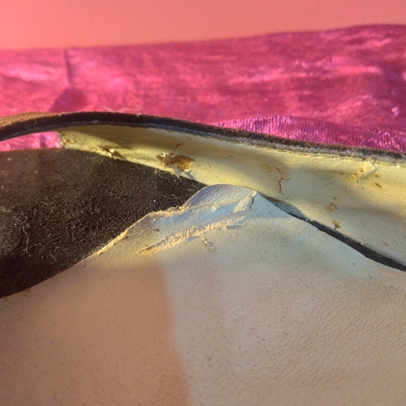 VTG Steve Madden brown suede peep-toe 1.5 inch heel shoes - size 9 - Picture 4 of 9